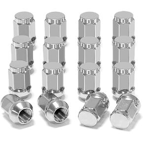 Golf Cart Chrome Wheel Lug Nuts for Club Car & EZGO, 1/2"-20 Size, OEM# 14723-G1, 1010984, 14723-G1, 16 Pack