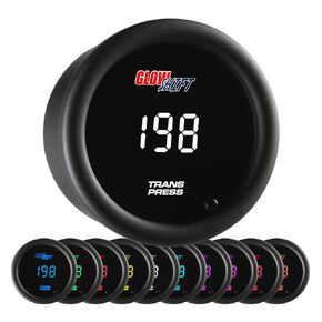 GlowShift 10 Color Digital 400 PSI Transmission Pressure Gauge Kit - Includes Electronic Sensor - Multi-Color LED Display - Tinted Lens - for Car & Truck - 2-1/16" (52mm)