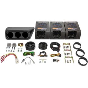 GlowShift Gauge Package Compatible with Subaru Impreza WRX STI 2002-2007 - Tinted 7 Color 30 PSI Boost/Vacuum, 100 PSI Oil Pressure & 300 F Oil Temp Gauges - Clock Replacement Triple Dashboard Pod