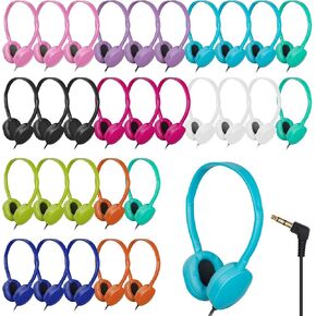 30 Pack Bulk Headphones Multi Color for Classroom School,Wholesale Durable Earphones Class Set for Students Teens Children and Adult in Saudi Arabia