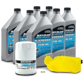 Quicksilver 25W-40 Oil Change Kit for 200hp Through 400hp 4-Stroke Mercury L6 Verado outboards