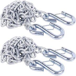 48" Trailer Safety Chain with 1/4" Spring Hook,Grade-30 Metal Safety Chain Kit 3500 lbs (pack of 2)