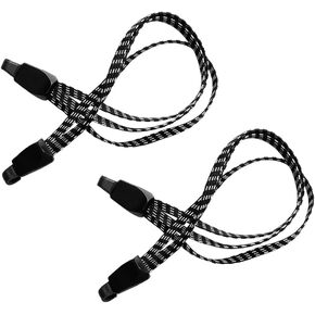 2 Pcs Bike Bungee Cords 3 in 1 Strap Rope Elastic with Two Plastic Hoods