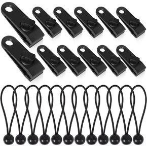 24PCS Tarp Clips Heavy Duty Lock Grip Awning Clips,Tarp Clamps Shark Tarp Fasteners,Tent Clips Pool Awning Cover Bungee Cord Clip Tarp Tie Down for Awnings Camping Caravan Canopies