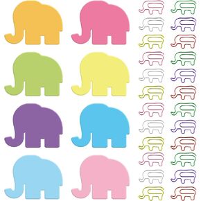 Gueevin 240 Sheets Sticky Notes and 60 Pcs Cute Paper Clips Set Creative Self Stick Note Pads Colorful Memo Pad Elephant Horse Penguin Highland Cow Dachshund Lover Gift (Dachshund) in Kuwait