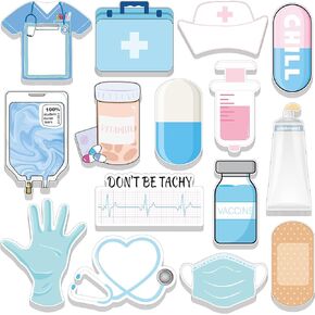 Mini Funny Nurse Sticky Notes CNA Gifts Nursing Essentials Medical Themed Mini Notes Assorted Pads Self Stick Cute Memo for Gifts Hospital(15 Pads)