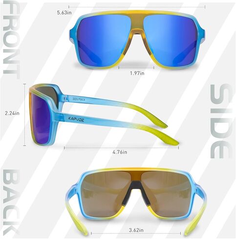 KAPVOE Polarized Sports Sunglasses for Men Women UV 400 Protection Glasses for Cycling Baseball Mountain Bike in Kuwait