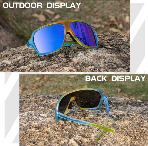 KAPVOE Polarized Sports Sunglasses for Men Women UV 400 Protection Glasses for Cycling Baseball Mountain Bike in Kuwait
