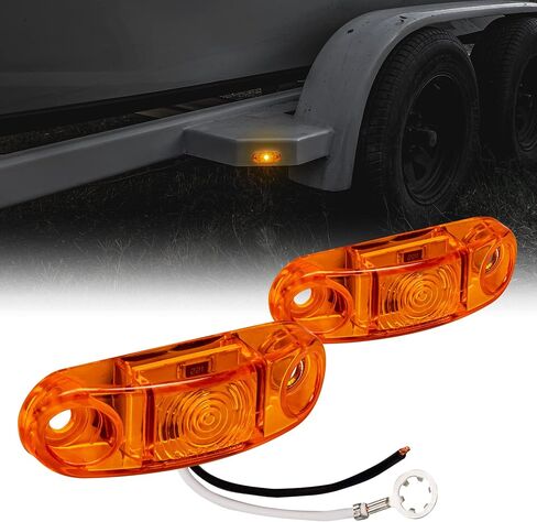 TRUE MODS 2 قطعة 2.5 بوصة مجموعة إضاءة مقطورة LED كهرمانية [DOT FMVSS 108] [SAE P2] [تركيب على السطح] [مقاومة للماء IP67] مصابيح جانبية لشاحنة المقطورة in Kuwait