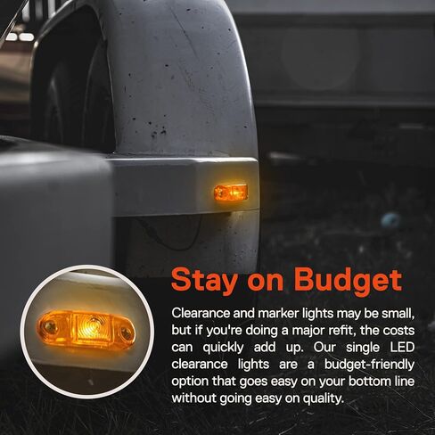 TRUE MODS 2 قطعة 2.5 بوصة مجموعة إضاءة مقطورة LED كهرمانية [DOT FMVSS 108] [SAE P2] [تركيب على السطح] [مقاومة للماء IP67] مصابيح جانبية لشاحنة المقطورة in Kuwait
