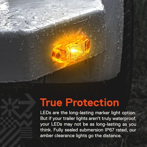 TRUE MODS 2 قطعة 2.5 بوصة مجموعة إضاءة مقطورة LED كهرمانية [DOT FMVSS 108] [SAE P2] [تركيب على السطح] [مقاومة للماء IP67] مصابيح جانبية لشاحنة المقطورة in Kuwait