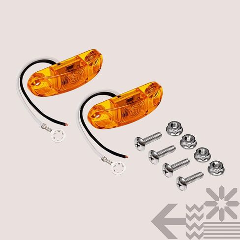 TRUE MODS 2 قطعة 2.5 بوصة مجموعة إضاءة مقطورة LED كهرمانية [DOT FMVSS 108] [SAE P2] [تركيب على السطح] [مقاومة للماء IP67] مصابيح جانبية لشاحنة المقطورة in Kuwait