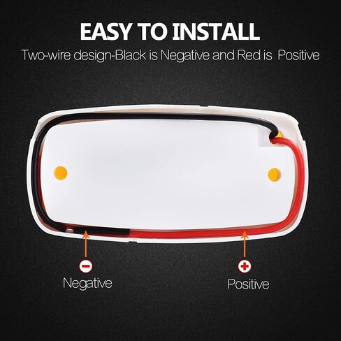 Nifeida 2 قطعة 4 × 2 بيضاوي أحمر LED ضوء علامة جانبية 10 صمامات ثنائية سطحية مقاومة للماء لإضاءة تعريف شاحنة مقطورة RV، قاعدة سوداء in Kuwait