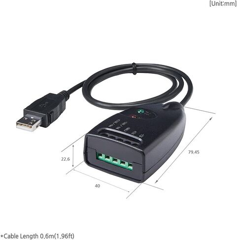 صنع في كوريا - محول تسلسلي USB إلى منفذ واحد RS422/RS485 (5 دبابيس)، طول الكابل 1.97 قدم (0.6 متر)، USB 2.0 مطبق، FTDI، محول تسلسلي USB إلى RS422/485 (BASSO-1010UC) in Kuwait
