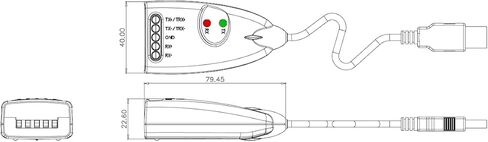 صنع في كوريا - محول تسلسلي USB إلى منفذ واحد RS422/RS485 (5 دبابيس)، طول الكابل 1.97 قدم (0.6 متر)، USB 2.0 مطبق، FTDI، محول تسلسلي USB إلى RS422/485 (BASSO-1010UC) in Kuwait