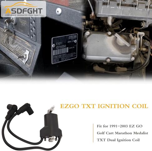 ملف الإشعال 26652-G01 - يناسب 1991-2003 EZGO 26652G01 عربة الجولف Marathon Medalist TXT ملف الإشعال المزدوج 4 دورة 4 السكتة الدماغية Ignitor استبدال 26652-G01 EPIGC103 in Kuwait