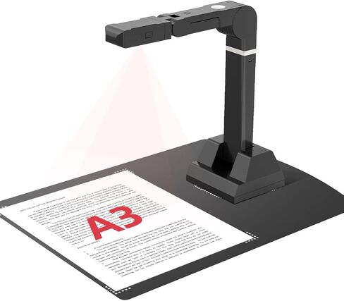 Y213af ماسح ضوئي للمستندات V4K فائق الوضوح 21 ميجابكسل USB Visualiser كاميرا مستندات بحجم A3 - جهاز Chromebook متوافق مع العروض التوضيحية المباشرة ومؤتمرات الويب والتعلم عن بعد والتدريس عن بعد in Kuwait