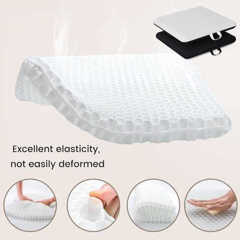 Super Large & Thick Gel Seat Cushion for Long Sitting, Office Chair Cushion for Car, Wheelchair, Desk, Stadium- Hip, Coccyx, Sciatica, Pressure Sores Tailbone Pain Relief Pad, Seat Cushion in Saudi Arabia