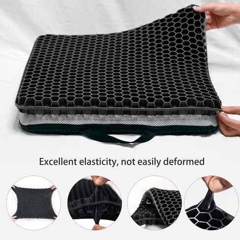 Super Large & Thick Gel Seat Cushion for Long Sitting, Office Chair Cushion for Car, Wheelchair, Desk, Stadium- Hip, Coccyx, Sciatica, Pressure Sores Tailbone Pain Relief Pad, Seat Cushion in Saudi Arabia