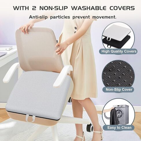 Super Large & Thick Gel Seat Cushion for Long Sitting, Office Chair Cushion for Car, Wheelchair, Desk, Stadium- Hip, Coccyx, Sciatica, Pressure Sores Tailbone Pain Relief Pad, Seat Cushion in Saudi Arabia