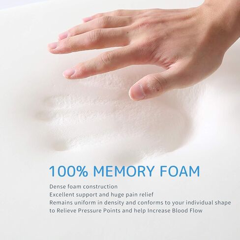 وسادة مقعد من إسفنج الذاكرة بنسبة 100% لتخفيف الضغط على العصعص لساعات طويلة من الجلوس على كرسي المكتب/المنزل، السيارة، الكرسي المتحرك (رمادي) in Kuwait