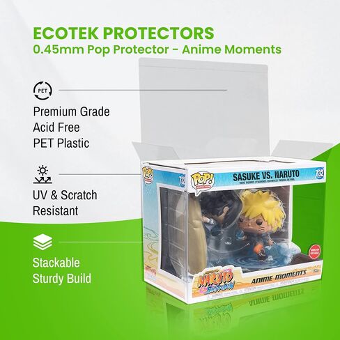 واقي EcoTEK Protectors Anime Moments Funko Pop مع شريط قفل - شفاف كريستالي، شديد التحمل، صندوق تخزين خالٍ من الأحماض وحقيبة عرض مع فيلم، سمك 0.45 مم (قطعتان) in Kuwait