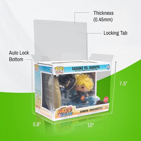 واقي EcoTEK Protectors Anime Moments Funko Pop مع شريط قفل - شفاف كريستالي، شديد التحمل، صندوق تخزين خالٍ من الأحماض وحقيبة عرض مع فيلم، سمك 0.45 مم (قطعتان) in Kuwait