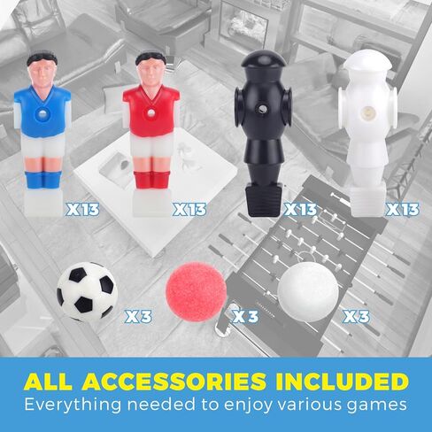 طاولة كرة قدم جودورا مقاس 55 بوصة، طاولة كرة قدم بحجم المنافسة للبالغين مع 9 كرات، حاملي أكواب، مجموعتين من اللاعبين، طاولة كرة قدم قابلة للتعديل في الهواء الطلق لغرفة الألعاب، المنزل in Kuwait
