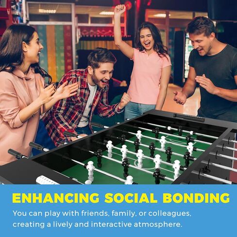 طاولة كرة قدم جودورا مقاس 55 بوصة، طاولة كرة قدم بحجم المنافسة للبالغين مع 9 كرات، حاملي أكواب، مجموعتين من اللاعبين، طاولة كرة قدم قابلة للتعديل في الهواء الطلق لغرفة الألعاب، المنزل in Kuwait