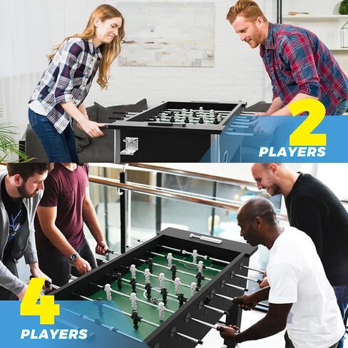 طاولة كرة قدم جودورا مقاس 55 بوصة، طاولة كرة قدم بحجم المنافسة للبالغين مع 9 كرات، حاملي أكواب، مجموعتين من اللاعبين، طاولة كرة قدم قابلة للتعديل في الهواء الطلق لغرفة الألعاب، المنزل in Kuwait