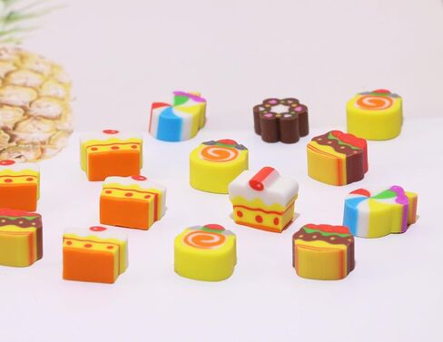 Mini Erasers Pencil Erasers for Students Classroom School Learning Homework Reward Prize Gift Party Favor, 50PCS (Cake) in Saudi Arabia