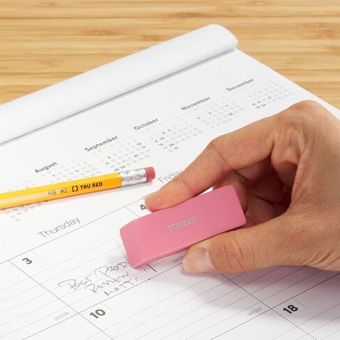 ممحاة إسفينية وردية من ستابلز، 3/عبوة in Kuwait