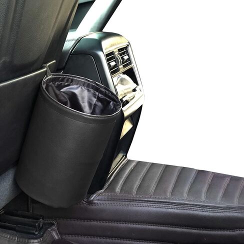 Car Trash Can, Collapsible Pop Up Trash Can for Car, PU Leather Car Garbage Can, Waterproof Car Garbage Can, Portable Garbage Bin, Car Interior Accessories Multipurpose Trash Bin for Car (Black) in Kuwait