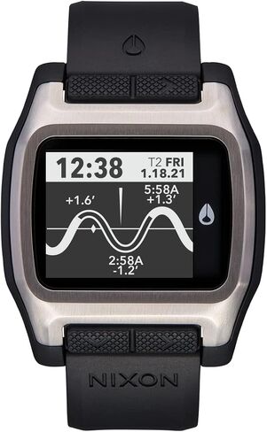 NIXON High Tide A1308 - ساعة رقمية للرجال والنساء - مقاومة للماء لركوب الأمواج والغوص وصيد الأسماك - ساعات رياضية مائية للرجال - وجه قابل للتخصيص 44 مم، سوار PU 23 مم in Saudi Arabia