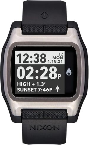 NIXON High Tide A1308 - ساعة رقمية للرجال والنساء - مقاومة للماء لركوب الأمواج والغوص وصيد الأسماك - ساعات رياضية مائية للرجال - وجه قابل للتخصيص 44 مم، سوار PU 23 مم in Saudi Arabia