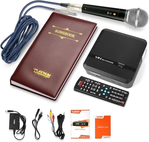 The Platinum Karaoke Machine KS10 32G Mini SD Card for Kids and Adults with Microphone and Songbook, 21,000+ English and OPM Songs, Karaoke Portable System for TV, Home Theater System, Party in Kuwait