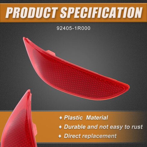 X AUTOHAUX Rear Left Bumper Reflector Light Cover for Hyundai Accent 2012-2017 92405-1R000 Red in Saudi Arabia
