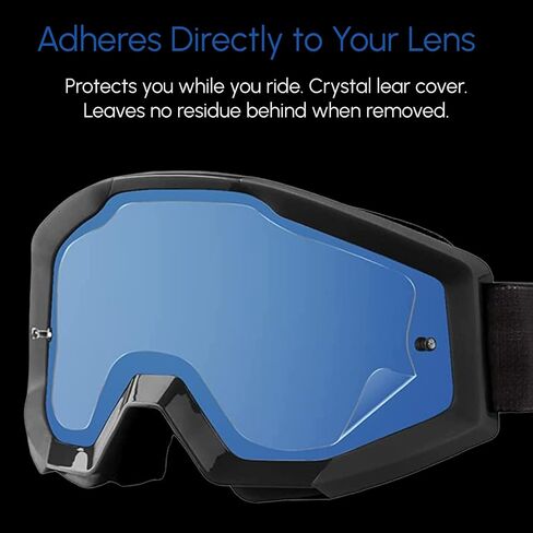 بديل تمزيق واقي عدسة RIPCLEAR Smith Squad MTB/Moto (حجم عالمي يناسب جميع نظارات Oakley) يقلل من نفايات الدراجات الترابية من الدرجة العسكرية/ATV/Moto Goggles واقيات عدسات شفافة كريستالية، عبوة من قطعتين in Kuwait