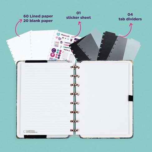 Premium Discbound Notebooks - Plan, Organize, Customize, and Conquer- Discbound Planner with 4 Tab Dividers For Work, School, Journal, or Daily Use – Bonus 1 Sticker Sheet (5.51 x 7.78", 80 Pages) in Saudi Arabia