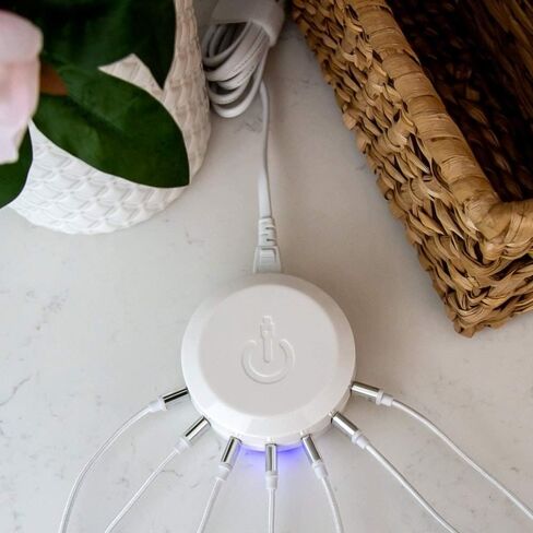 محطة شحن سطح المكتب ChargeHub X7 Signature، 7 منافذ USB - تقنية SmartSpeed ​​لهواتف iPhone X/8/7/6 Plus، iPad، Galaxy S9/S8/S7، Nexus، LG وغيرها من الأجهزة (أبيض) in Kuwait