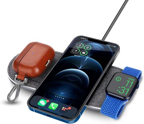 5 Coil 3 in1 Wireless Charge Three Devices,Wireless Charging pad,for iPhone14/13/12/Airpods & Apple Watch UItra, for All Enabled Phones(Including 36W Adapter) in Saudi Arabia