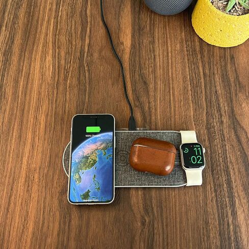 5 Coil 3 in1 Wireless Charge Three Devices,Wireless Charging pad,for iPhone14/13/12/Airpods & Apple Watch UItra, for All Enabled Phones(Including 36W Adapter) in Saudi Arabia