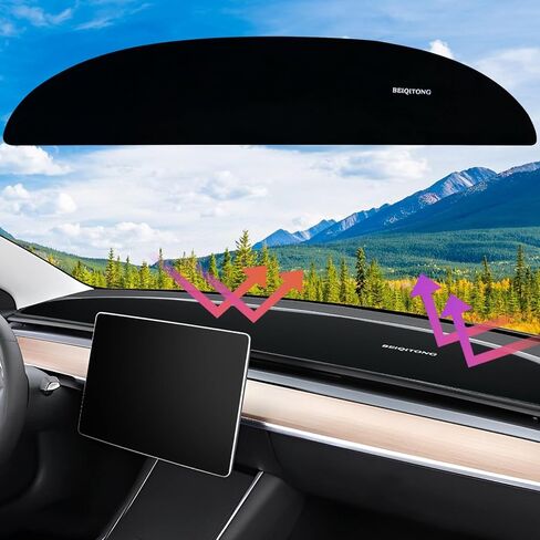 غطاء لوحة القيادة Fit Tesla Model 3/Y، حصيرة غطاء لوحة القيادة من الفلانيل متوافقة مع Tesla Model Y Model 3 2017-2021 2022 2023 أغطية داخلية مزخرفة للوحة القيادة ملحقات Tesla، أسود in Kuwait