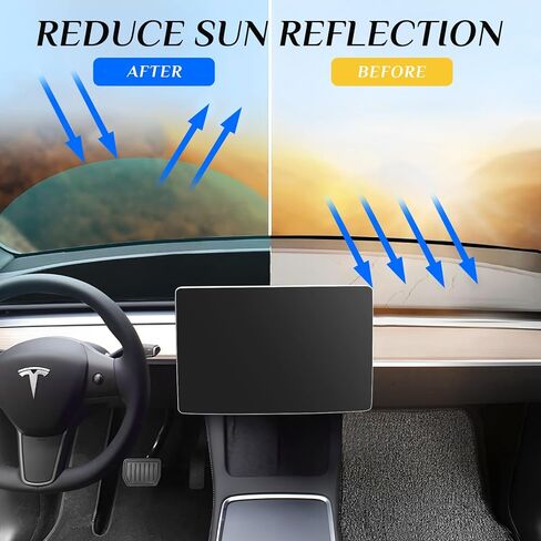 غطاء لوحة القيادة Fit Tesla Model 3/Y، حصيرة غطاء لوحة القيادة من الفلانيل متوافقة مع Tesla Model Y Model 3 2017-2021 2022 2023 أغطية داخلية مزخرفة للوحة القيادة ملحقات Tesla، أسود in Kuwait
