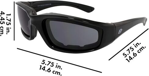 Birdz 4 Pairs Padded Motorcycle Sunglasses Riding Glasses Anti Fog Lenses Smoke Clear Yellow Light Blue in Saudi Arabia