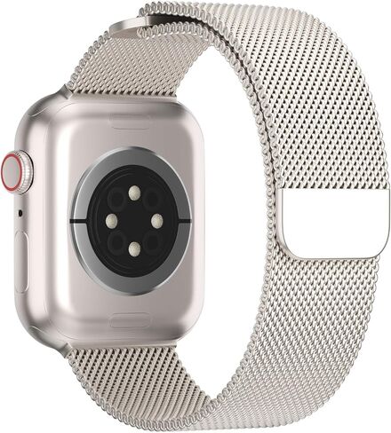 Stainless Steel Metal Band Compatible with Apple Watch Band 38mm 42mm 40mm 44mm 41mm 45mm 49mm, Mesh Magnetic Clasp Loop Strap Wristband for iWatch Ultra Series 9/8/SE/7/6/5/4/3/2/1 Men Women in Saudi Arabia