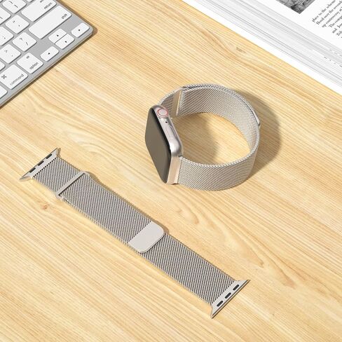 Stainless Steel Metal Band Compatible with Apple Watch Band 38mm 42mm 40mm 44mm 41mm 45mm 49mm, Mesh Magnetic Clasp Loop Strap Wristband for iWatch Ultra Series 9/8/SE/7/6/5/4/3/2/1 Men Women in Saudi Arabia