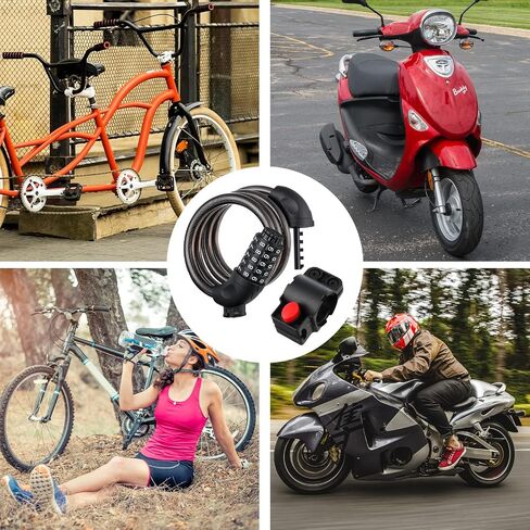 Sadnyy 4 Pieces Bike Lock, Combination Lock, Anti Theft, Resettable, Black, Purple, Yellow, White in Saudi Arabia