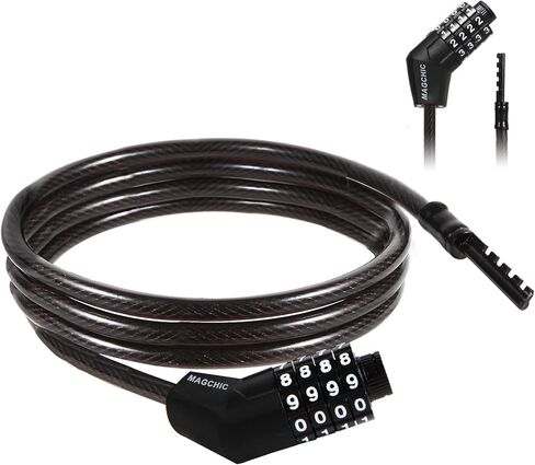 قفل كابل، قفل كابل دراجة مكون من 4 أرقام قابل لإعادة الضبط، 6 أقدام مضاد للسرقة ومقاوم للطقس أقفال كابل مستقيمة لقوارب الكاياك والزورق والقوارب البخارية والسكوتر والدراجات والمعدات الخارجية والتخييم in Kuwait