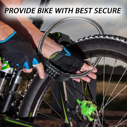 8 Pcs Bicycle Cable Locks High Security 4 Digit Bike Lock Cable with Mounting Bracket 4 Feet Resettable Coiling Bike Rack Lock Heavy Duty Anti Theft Cable Locks with Combination, 1/2 Inch Diameter in Saudi Arabia